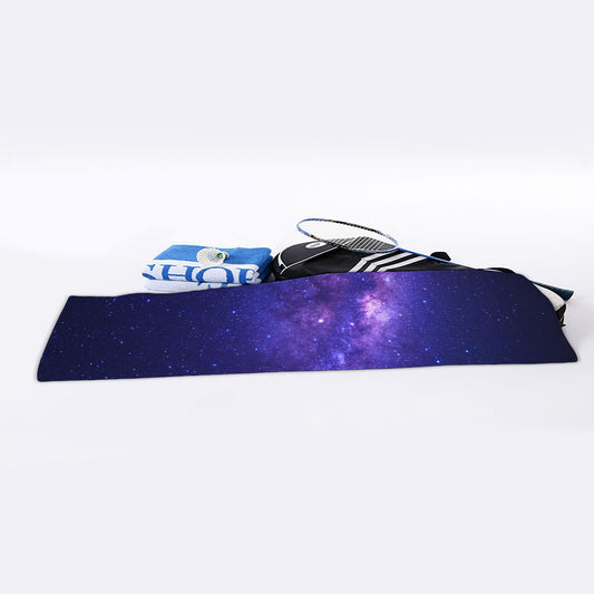 Dark Purple Milky Way Galaxy Space Print Sports Towel