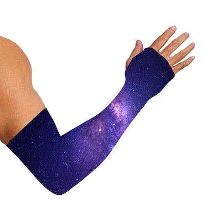 Dark Purple Milky Way Galaxy Space Print Sun Protection Arm Sleeves