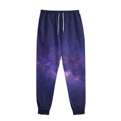 Dark Purple Milky Way Galaxy Space Print Sweatpants