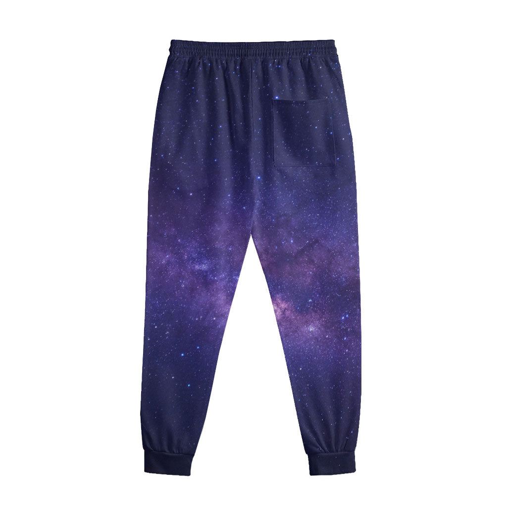 Dark Purple Milky Way Galaxy Space Print Sweatpants