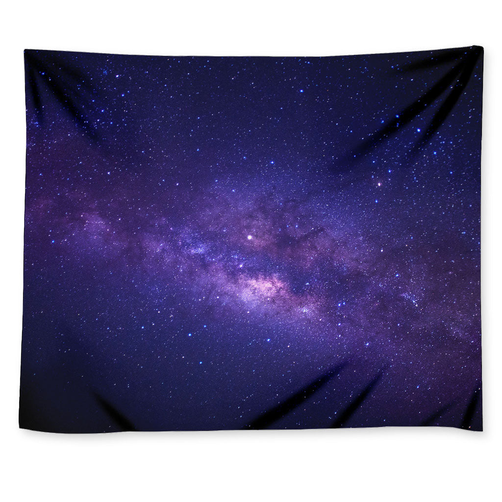Dark Purple Milky Way Galaxy Space Print Tapestry