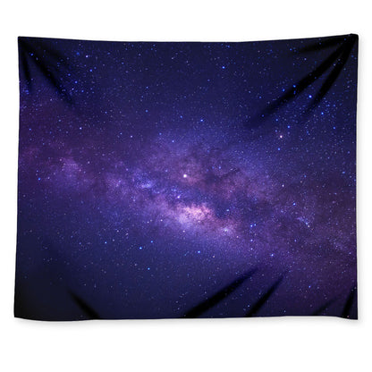 Dark Purple Milky Way Galaxy Space Print Tapestry