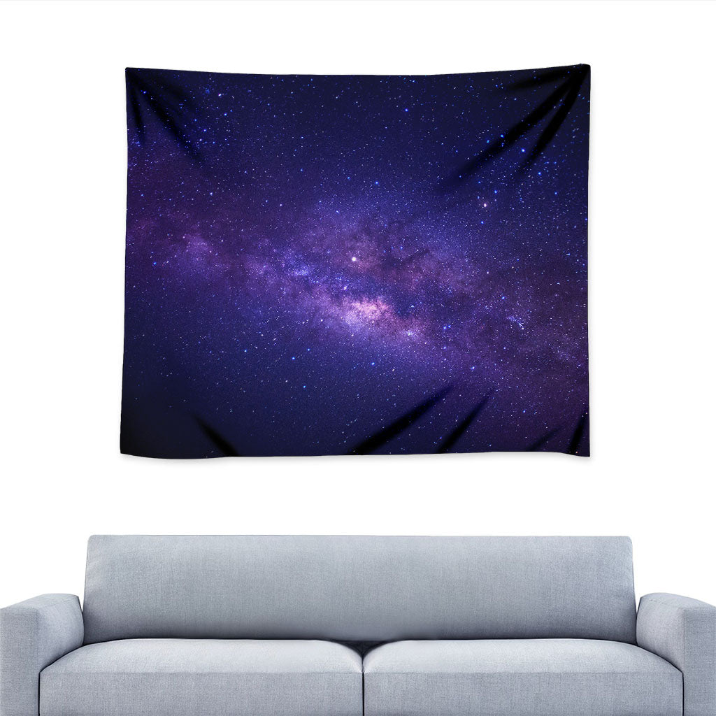 Dark Purple Milky Way Galaxy Space Print Tapestry