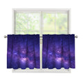 Dark Purple Milky Way Galaxy Space Print Tier Curtains