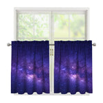 Dark Purple Milky Way Galaxy Space Print Tier Curtains