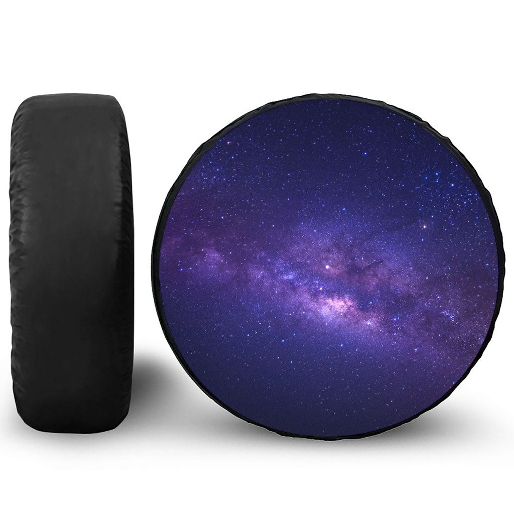 Dark Purple Milky Way Galaxy Space Print Tire Cover