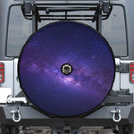 Dark Purple Milky Way Galaxy Space Print Tire Cover With Camera Hole