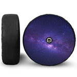 Dark Purple Milky Way Galaxy Space Print Tire Cover With Camera Hole