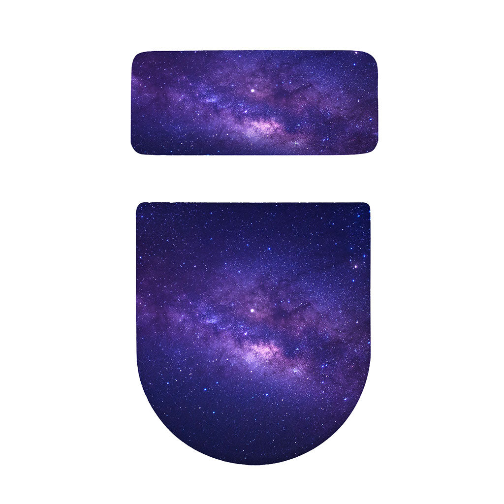 Dark Purple Milky Way Galaxy Space Print Toilet Lid And Tank Cover Set
