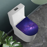 Dark Purple Milky Way Galaxy Space Print Toilet Lid Cover