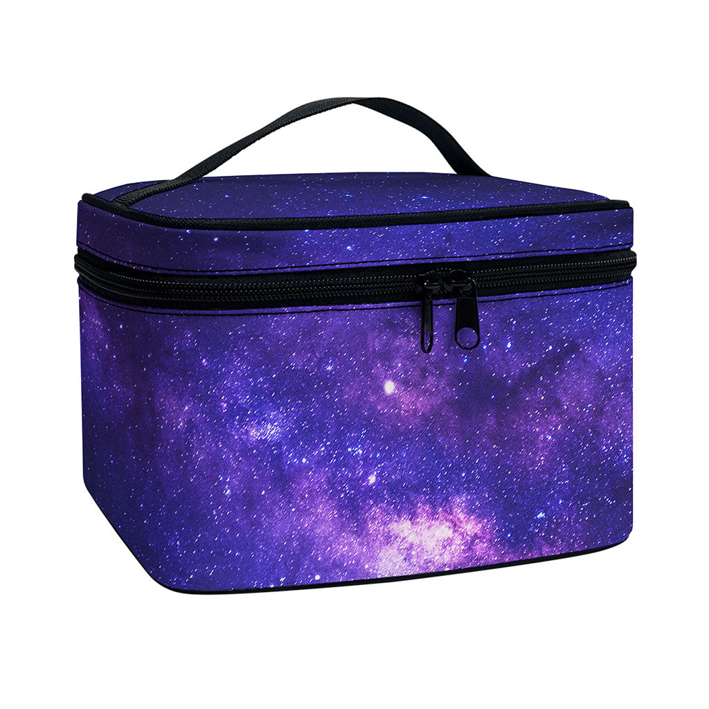 Dark Purple Milky Way Galaxy Space Print Travel Makeup Bag