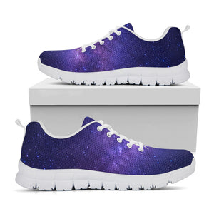 Dark Purple Milky Way Galaxy Space Print White Running Shoes