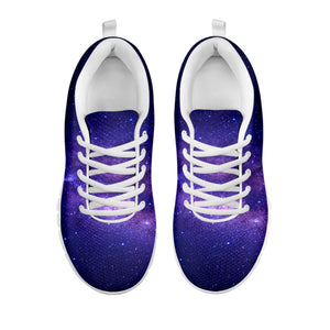 Dark Purple Milky Way Galaxy Space Print White Running Shoes