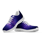 Dark Purple Milky Way Galaxy Space Print White Running Shoes