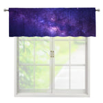 Dark Purple Milky Way Galaxy Space Print Window Valance
