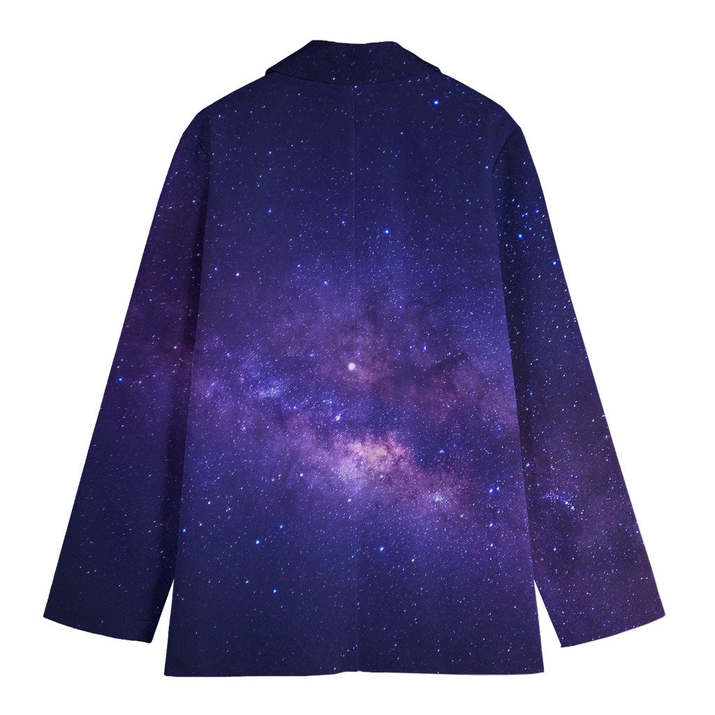 Dark Purple Milky Way Galaxy Space Print Women's Blazer