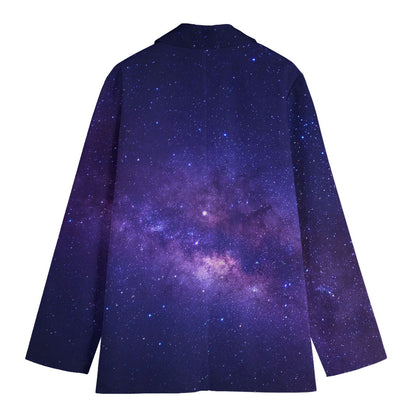 Dark Purple Milky Way Galaxy Space Print Women's Blazer