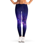 Dark Purple Milky Way Galaxy Space Print Women's Leggings