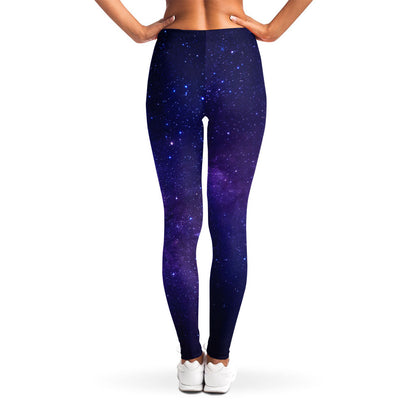 Dark Purple Milky Way Galaxy Space Print Women's Leggings