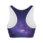 Dark Purple Milky Way Galaxy Space Print Women's Sports Bra