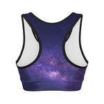Dark Purple Milky Way Galaxy Space Print Women's Sports Bra