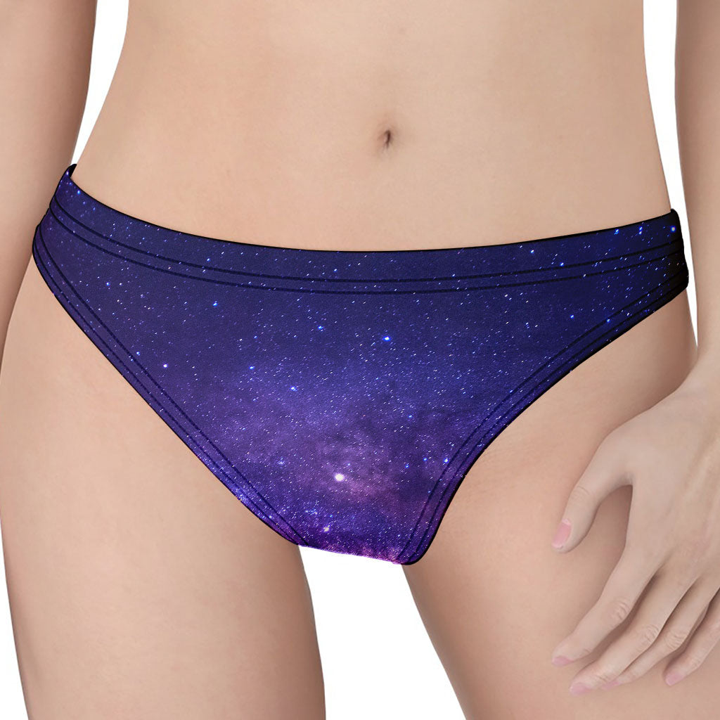 Dark Purple Milky Way Galaxy Space Print Women's Thong