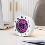 Dark Purple Rose Print Alarm Clock