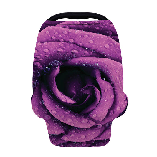 Dark Purple Rose Print Baby Seat Cover