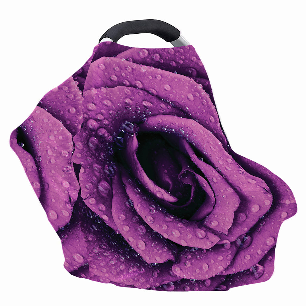 Dark Purple Rose Print Baby Seat Cover