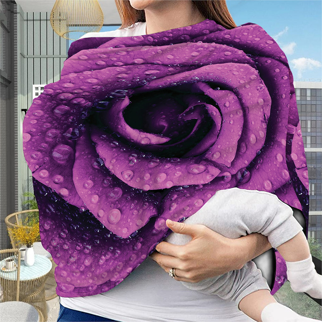 Dark Purple Rose Print Baby Seat Cover