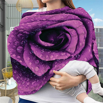 Dark Purple Rose Print Baby Seat Cover