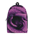 Dark Purple Rose Print School Backpack