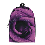 Dark Purple Rose Print Backpack