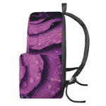 Dark Purple Rose Print Backpack
