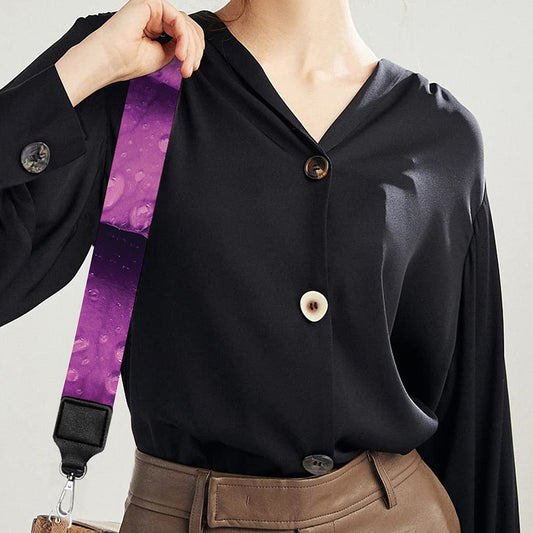 Dark Purple Rose Print Bag Strap