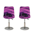 Dark Purple Rose Print Bar Stool Covers