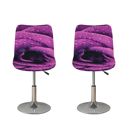 Dark Purple Rose Print Bar Stool Covers