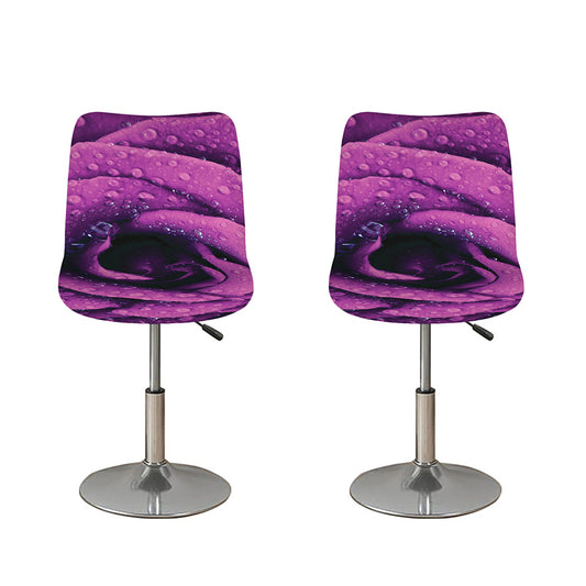 Dark Purple Rose Print Bar Stool Covers