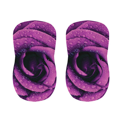 Dark Purple Rose Print Bar Stool Covers