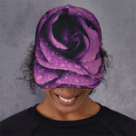 Dark Purple Rose Print Baseball Cap