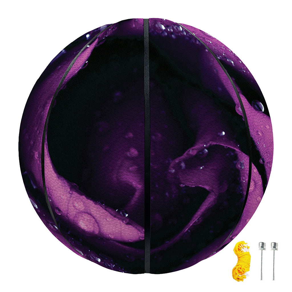 Dark Purple Rose Print Basketball