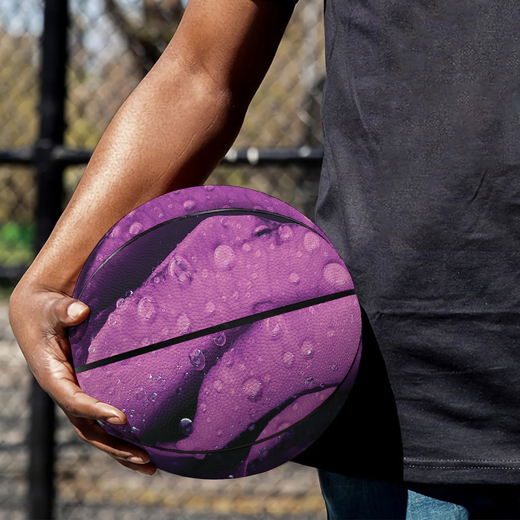 Dark Purple Rose Print Basketball