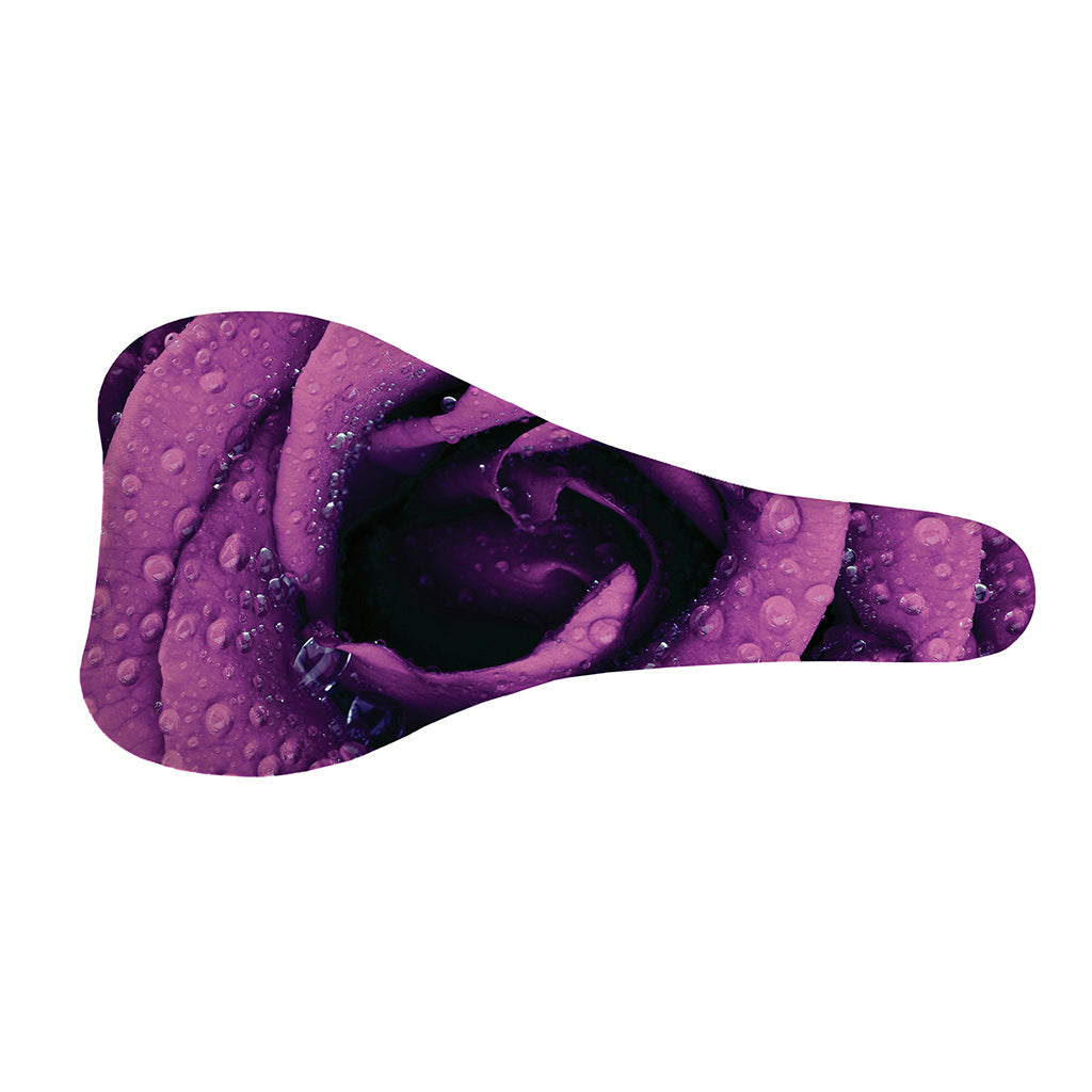 Dark Purple Rose Print Bicycle Seat Cover