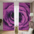 Dark Purple Rose Print Dimout Pencil Pleat Curtains