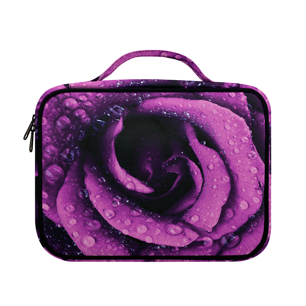 Dark Purple Rose Print Briefcase Bible Bag