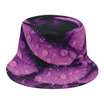 Dark Purple Rose Print Bucket Hat