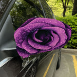 Dark Purple Rose Print Car Side Mirror Covers