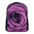 Dark Purple Rose Print Casual Backpack