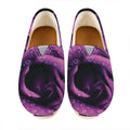 Dark Purple Rose Print Casual Shoes
