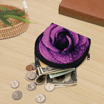 Dark Purple Rose Print Coin Purse